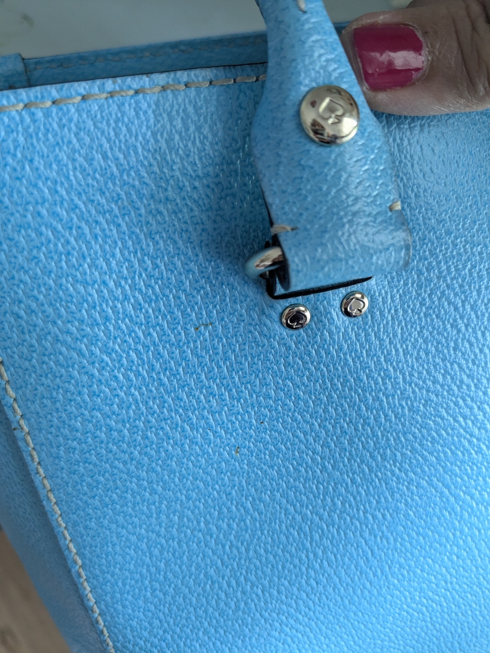 kate spade Sky Blue Pebbled Leather Tote - Picture 5 of 10